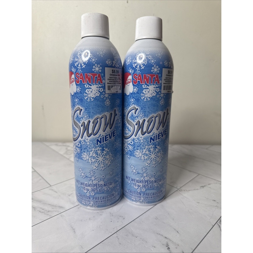 2 Santa Snow Christmas Flocking Spray 15oz Cans for Windows Trees Craft Art NEW✅